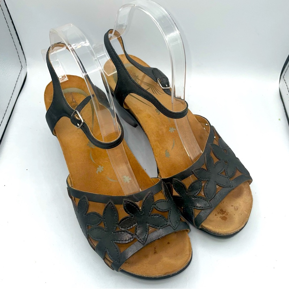 Dansko Coquette Leather Cork Sole Wedge Heels